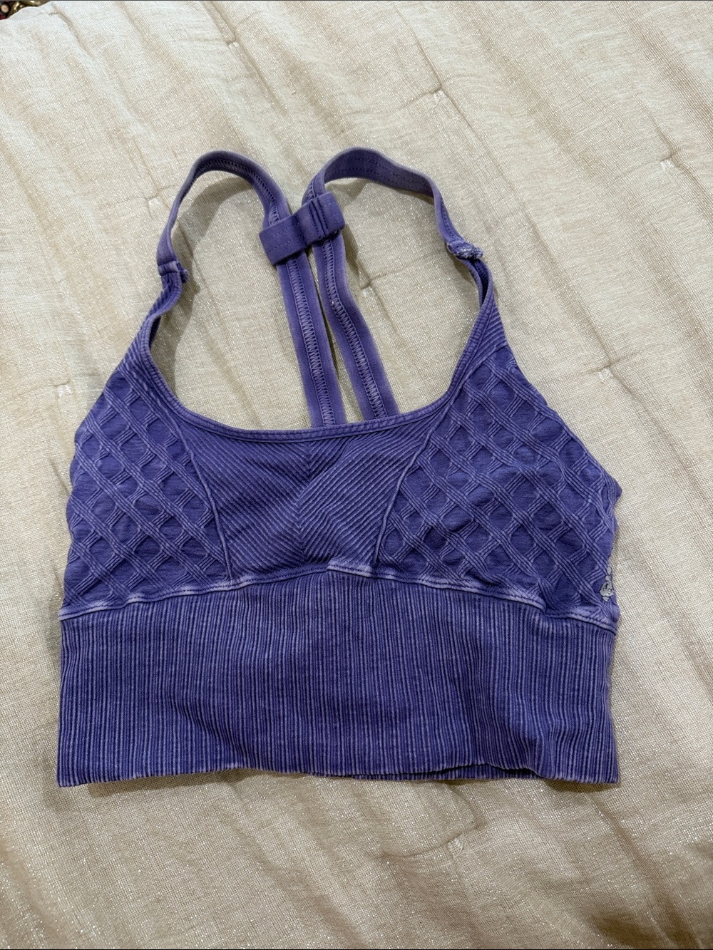 FP Movement by Free People Purple Textured Seamless Racerback Bralette